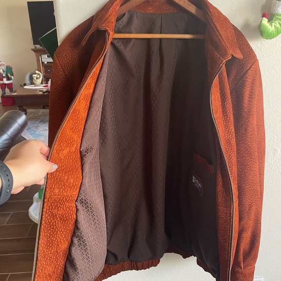 Uru Recoleta Brown Suede Capybara Leather Bomber Jacket - XL Size 3 - Picture 3 of 6